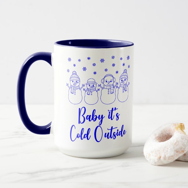 Caneca Baby It's Cold Outside Snowmen Snowing Christmas (Com Donut)