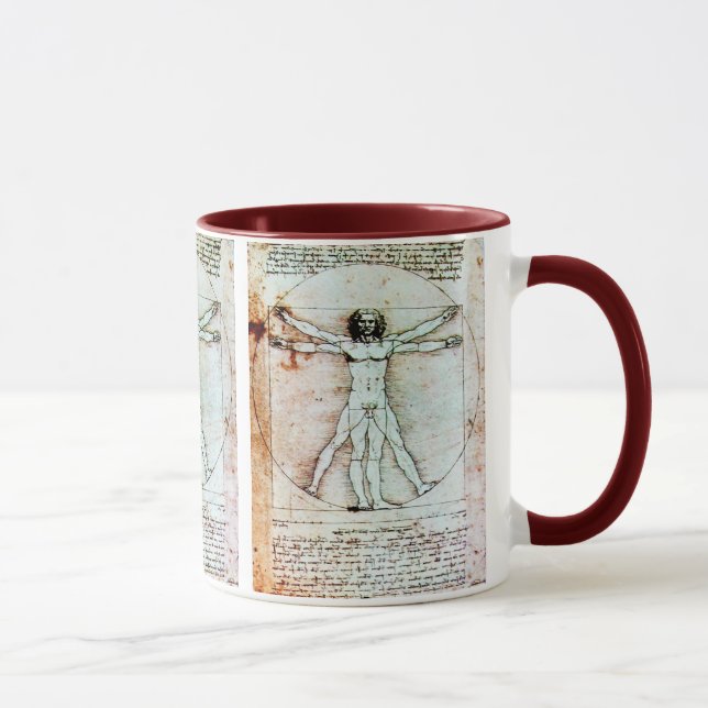 Caneca Bacia antiga do VITRUVIAN MAN (Direita)