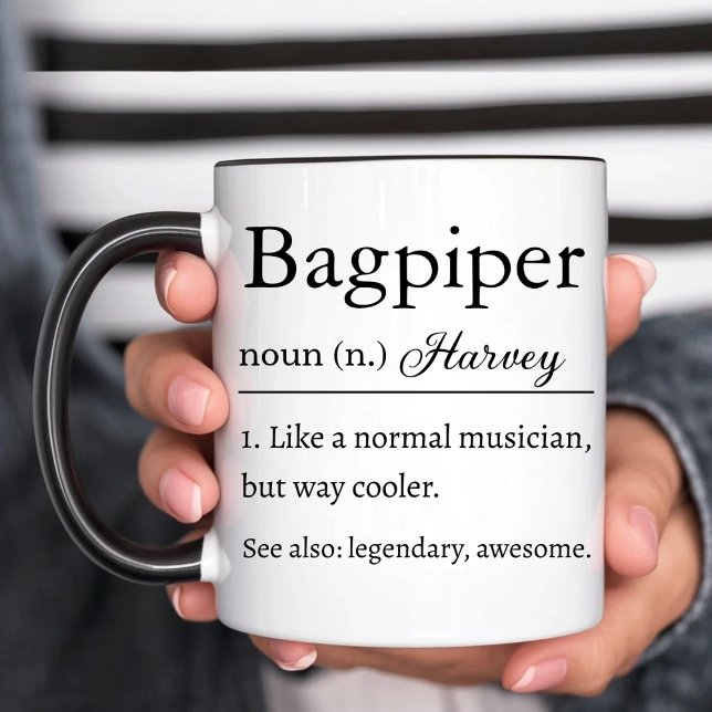 Caneca Bagpiper Definição Engraçado (Criador carregado)