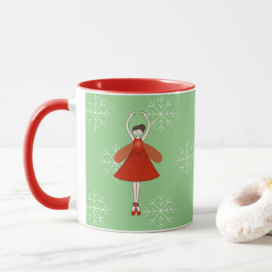 Caneca Bailarina Fada Natal Flocos de Neve illusim