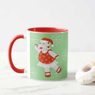 Caneca Bailarina Hipopótamo Flocos de Neve Natal i