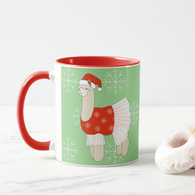 Caneca Bailarina LLama Natal Flocos de Neve illusima (Com Donut)