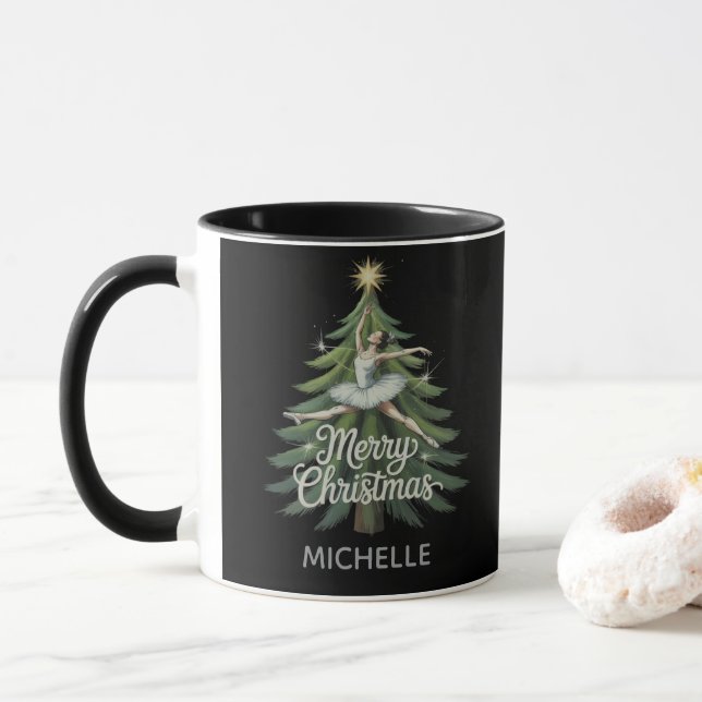 Caneca Bailarina personalizada dançarina de balé natal  (Com Donut)