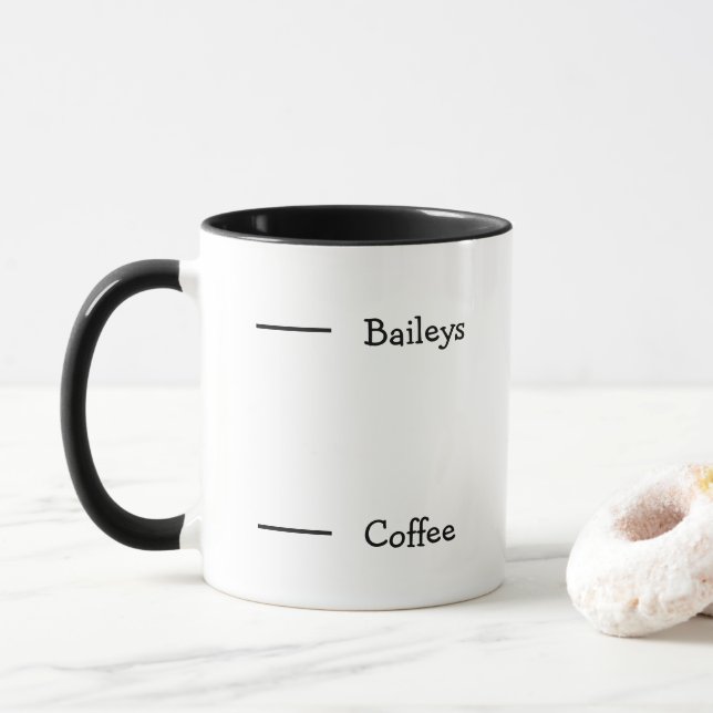 Caneca Bailey's Coffee Bobo Engraçada Álcool Piada Cuta L (Com Donut)