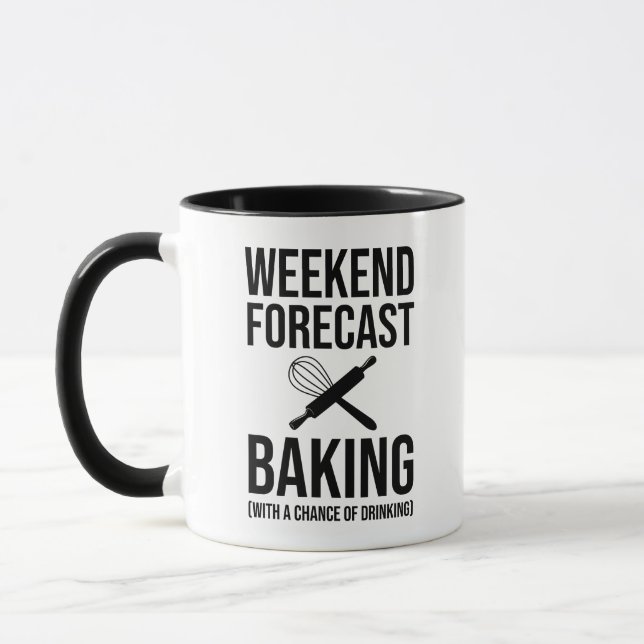 Caneca Baking De Previsão De Fim De Semana Com Possibilid (Esquerda)
