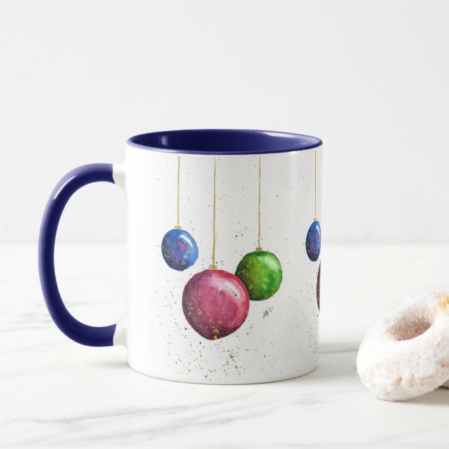 Caneca Balas de Natal Coloridas, Whimsical (Com Donut)