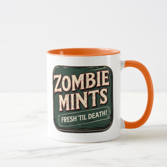 Caneca Balas de Zumbi Frescas Até a Morte Retro Horror (Direita)