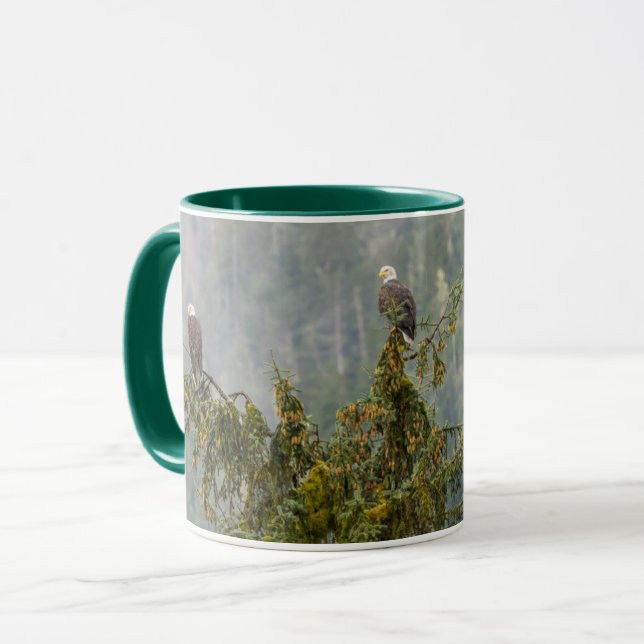 Caneca Bald Eagles | Floresta Nacional do Alasca em Tonga (Frente Esquerda)