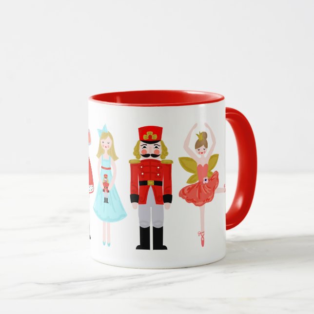 Caneca Balé Nutcracker Carateres Natal (Frente Esquerda)