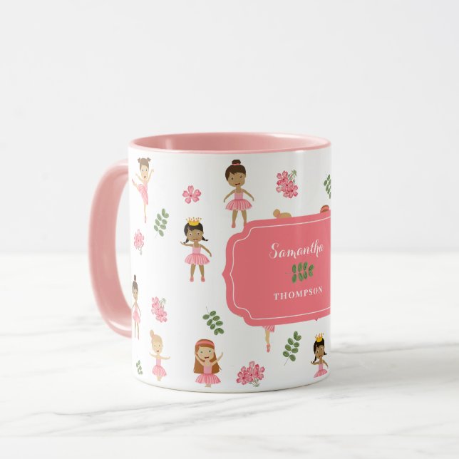 Caneca Balé Rosa Ballerinas - Garota Dançante (Frente Esquerda)