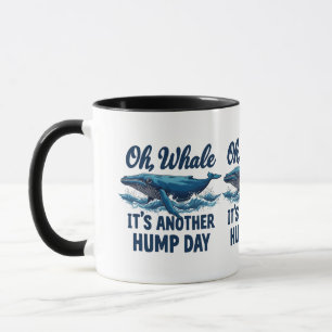 Caneca Baleia Engraçada Trocadilho "Oh Baleia" Design Dia