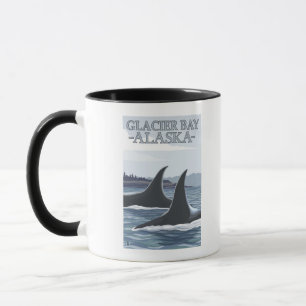 Caneca Baleias #1 da orca - baía de geleira, Alaska