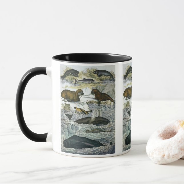 Caneca Baleias, Focas e Cavalos-Marinhos, Animais Marinho (Com Donut)