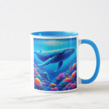 Baleine majestueuse nageant dans un récif.