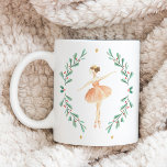 Caneca Balerina botânica de Nutcracker, Natal bonito<br><div class="desc">Balerina de aquarela de noz-cambalea botânica,  doce design de presente de Natal festivo.</div>