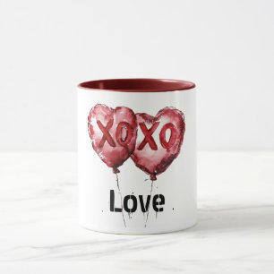 Caneca Balões do Coração Vermelho XOXO