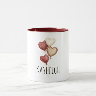 Caneca Balões Vermelhos Coração de Creme