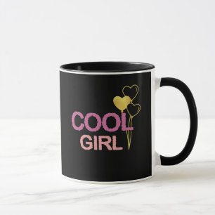 Caneca Baloões Cor-de-Rosa e Dourados Chic da Cool Girl