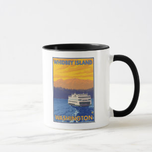 Caneca Balsa e montanhas - ilha de Whidbey, Washington
