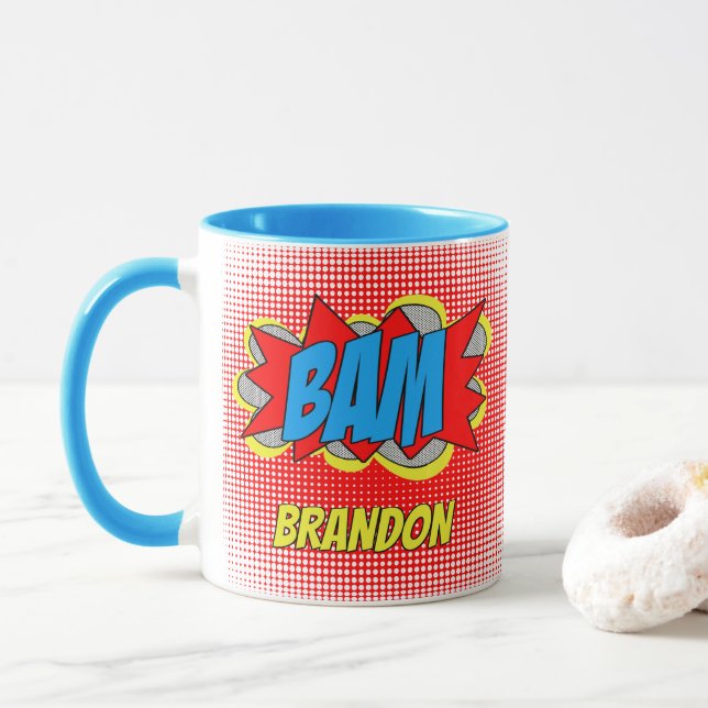 Caneca BAM do Estilo de Arte de Pop do Livro de Música Pe (Com Donut)