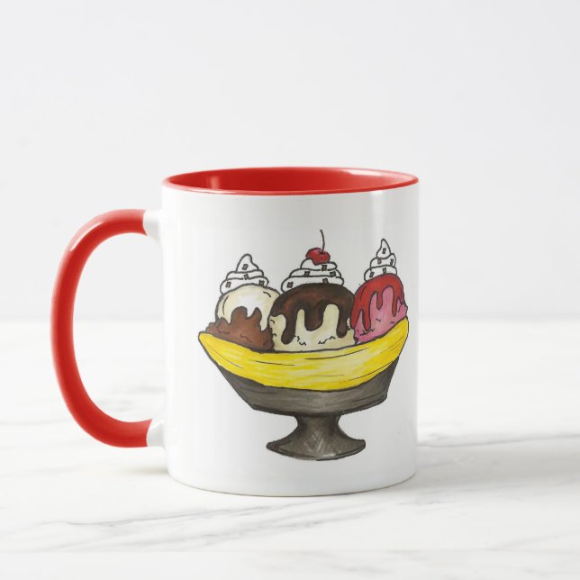 Caneca Banana Spling Sorvete Shoppe Sundae Domingo Funday (Esquerda)