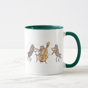 Caneca Banda do grilo com chifre, violoncelo & violino