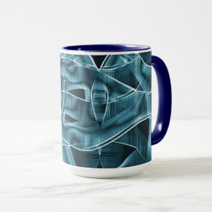Caneca Banda sobreposta azul curvada realçada pelo alivi