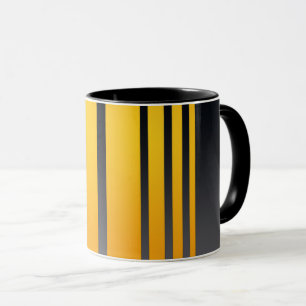 Caneca Bandas amarelas elegantes, modernas, mostardas, ci