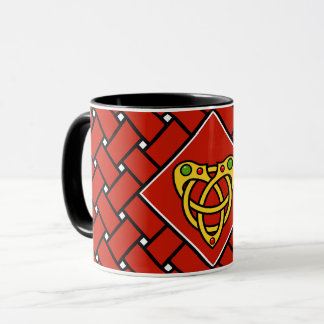 Caneca bandas/tecelagem Douradas/vermelhas/pretas, Nó Cel