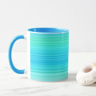 Caneca Bandas verdes azuis Abstrato de Pastel