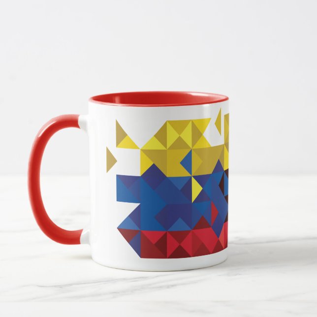 Caneca Bandeira abstrata de Equador, república de Equador (Esquerda)