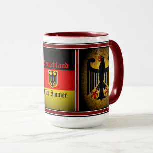 Caneca Bandeira alemã, águia negra, limador de peles de