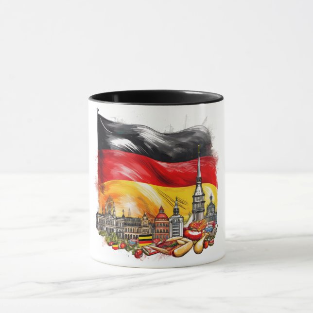 Caneca Bandeira alemã e marcas de terra Mug - Ícones cult (Centro)