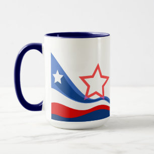 Caneca Bandeira Americana Abstrata