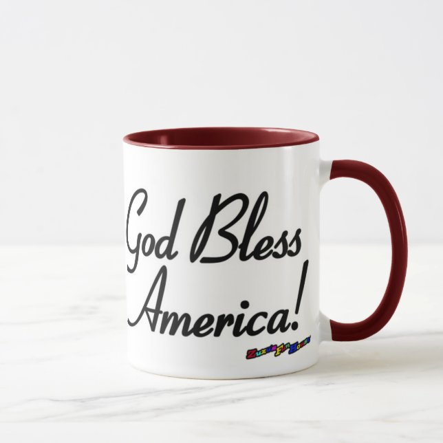 Caneca Bandeira Americana - América Deus abençoe! (Direita)