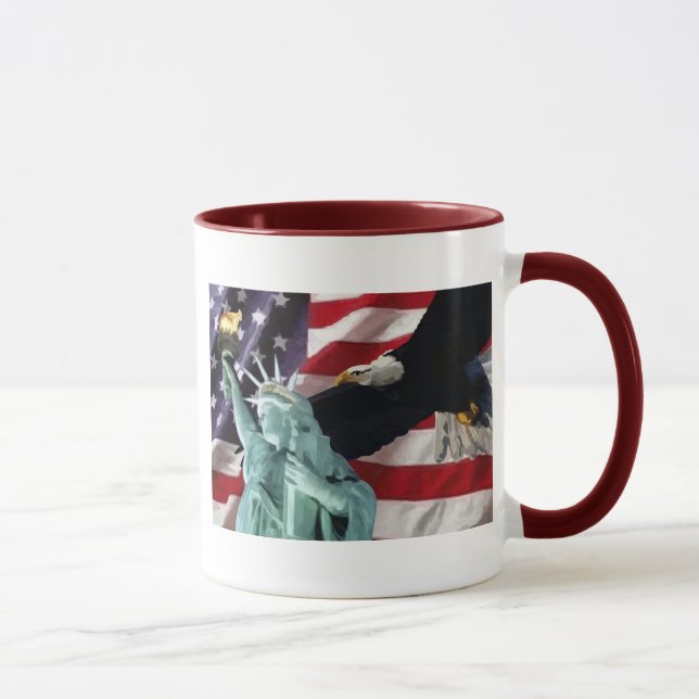 Caneca Bandeira americana com americano Eagle & senhora (Direita)
