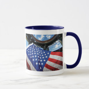 Caneca Bandeira Americana Estação Espacial Órbita da Terr