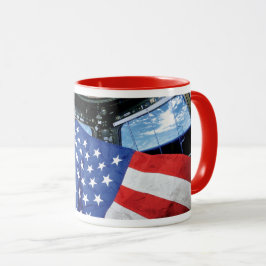 Caneca Bandeira Americana Estação Espacial Órbita da Terr