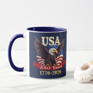 Caneca Bandeira americana patriótica EUA 250º 1776-2026 Á