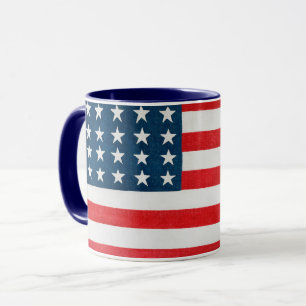 Caneca Bandeira Americana Patriótica Vintage, Quatro de J