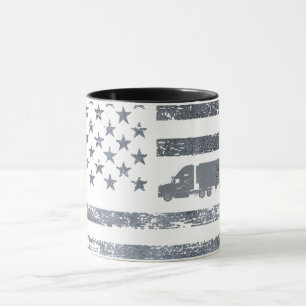 Caneca Bandeira Americana Personalizada com caminhão