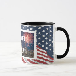 Caneca Bandeira Americana Personalizada Distendida