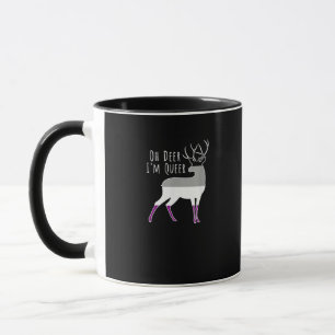 Caneca Bandeira Assexual Oh Deer Orgulho Queer Engraçado