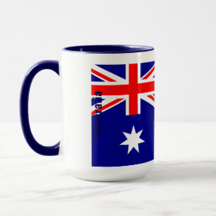 Caneca Bandeira Australiana Personalizada Verdadeiro Azul