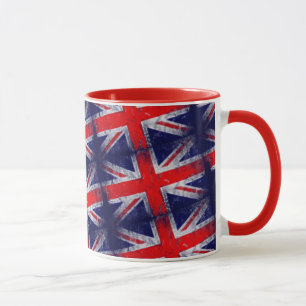 Caneca bandeira azul e vermelha da Inglaterra