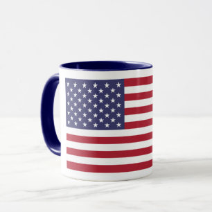 Caneca Bandeira Azul Vermelho Patriótico, Estrelas E Ban
