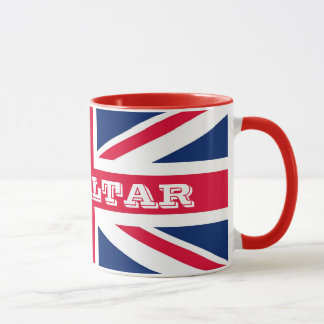 Caneca Bandeira britânica com texto corajoso de Gibraltar