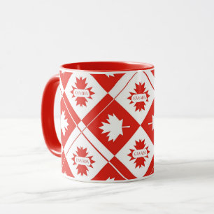 Caneca bandeira canadense com folhas de bordo