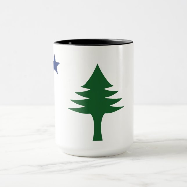 Caneca Bandeira da árvore de pinheiro e estrela de 1901 d (Centro)