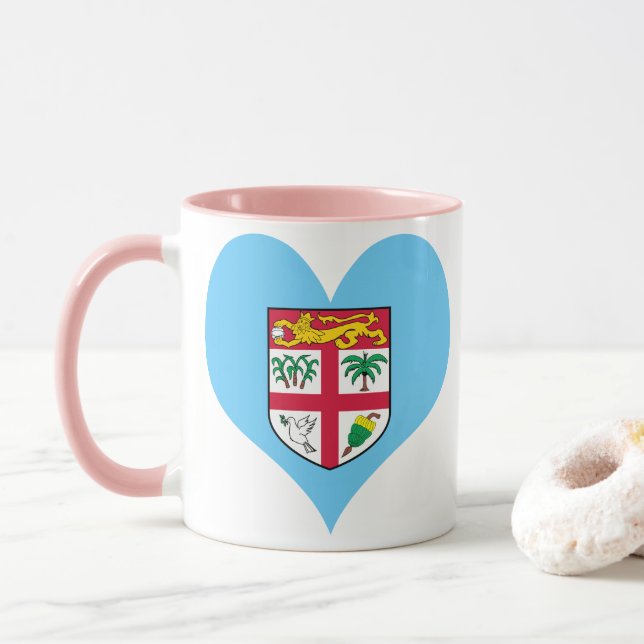 Caneca Bandeira da Ilha das Fiji (Com Donut)